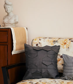 Charcoal Honeycomb Cushion Cover