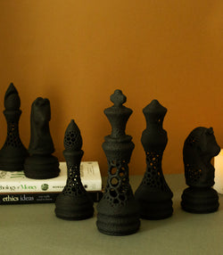 Chess 6 Piece Set Black