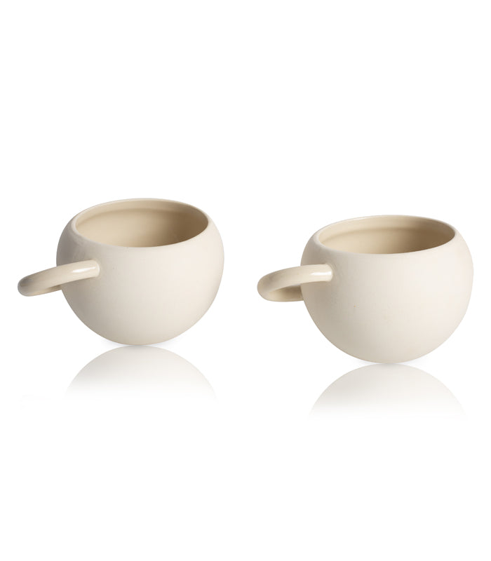 Cream Cove Cups Set - Set of 2