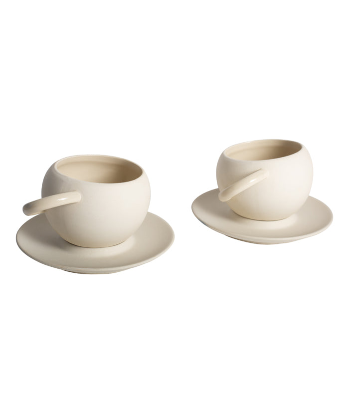 Cream Cove Cups Set - Set of 2