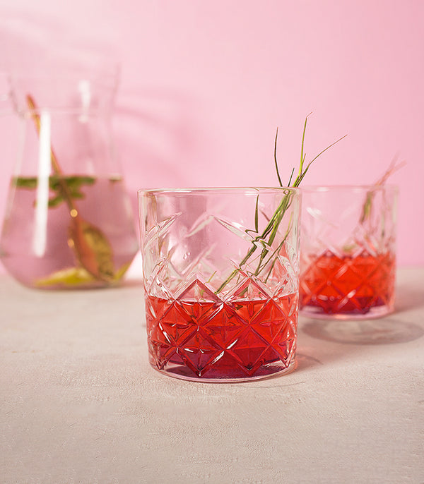 Diamond Crystal Cut Tumbler - Set of 4