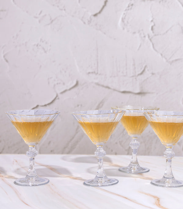 Diamond Martini Glasses - Set of 4