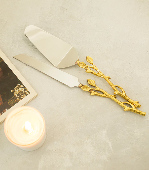 Entwine Leaf Cake Server Set