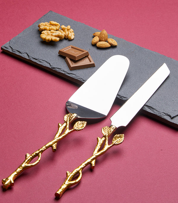 Entwine Leaf Cake Server Set