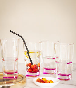 Fuschia Pool Tall Glasses - Set of 4