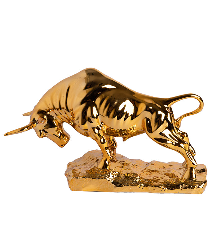 Gilded Bull Sculpture