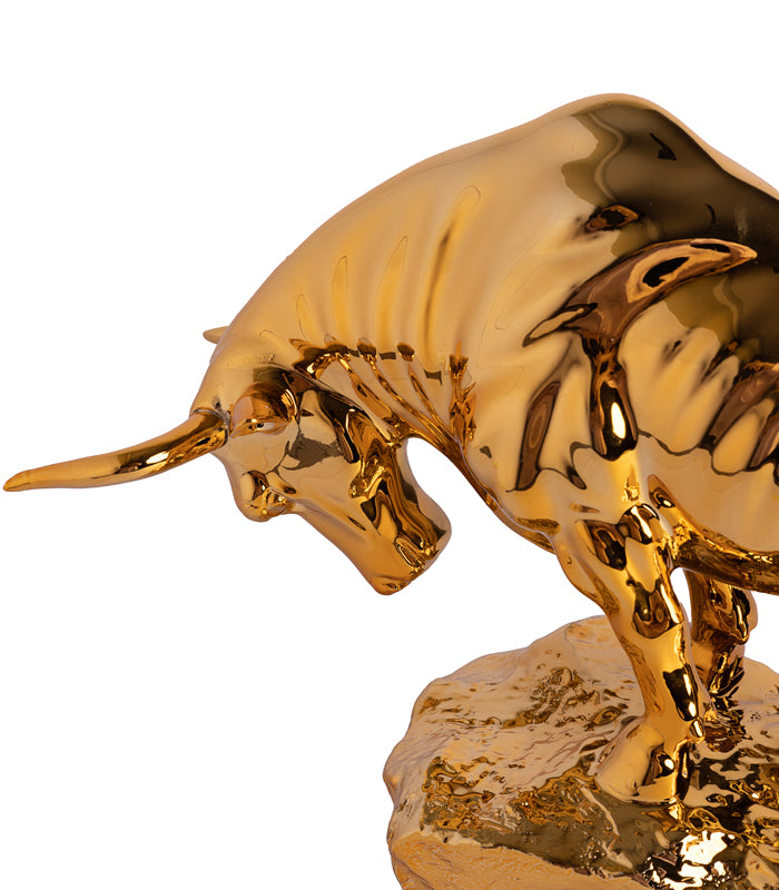 Gilded Bull Sculpture