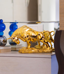 Gilded Bull Sculpture