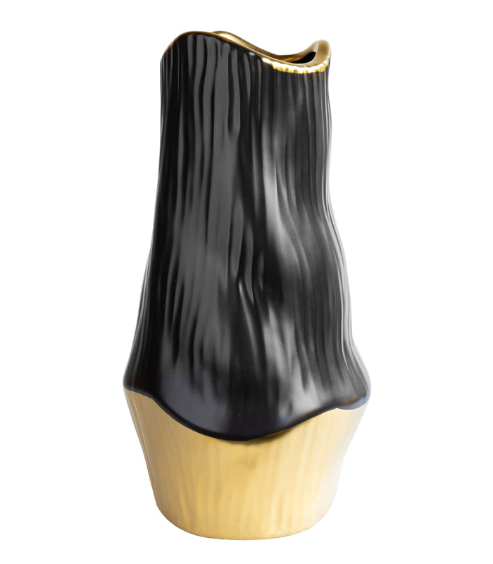 Gilded Charcoal Vase - Tall