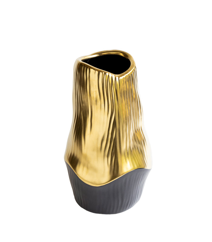 Gilded Charcoal Vase - Medium