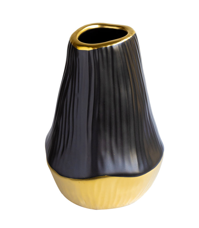Gilded Charcoal Vase - Small