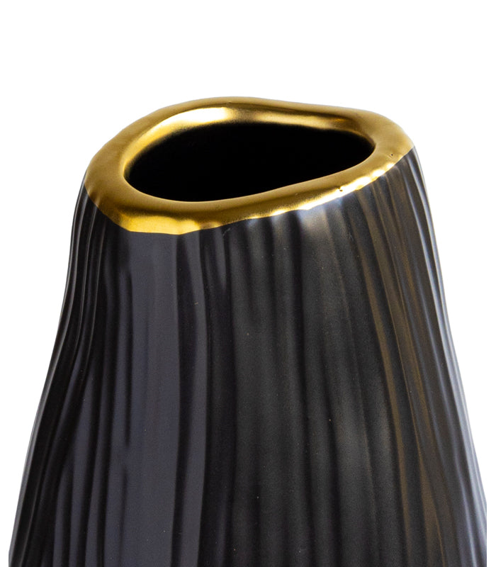 Gilded Charcoal Vase - Small