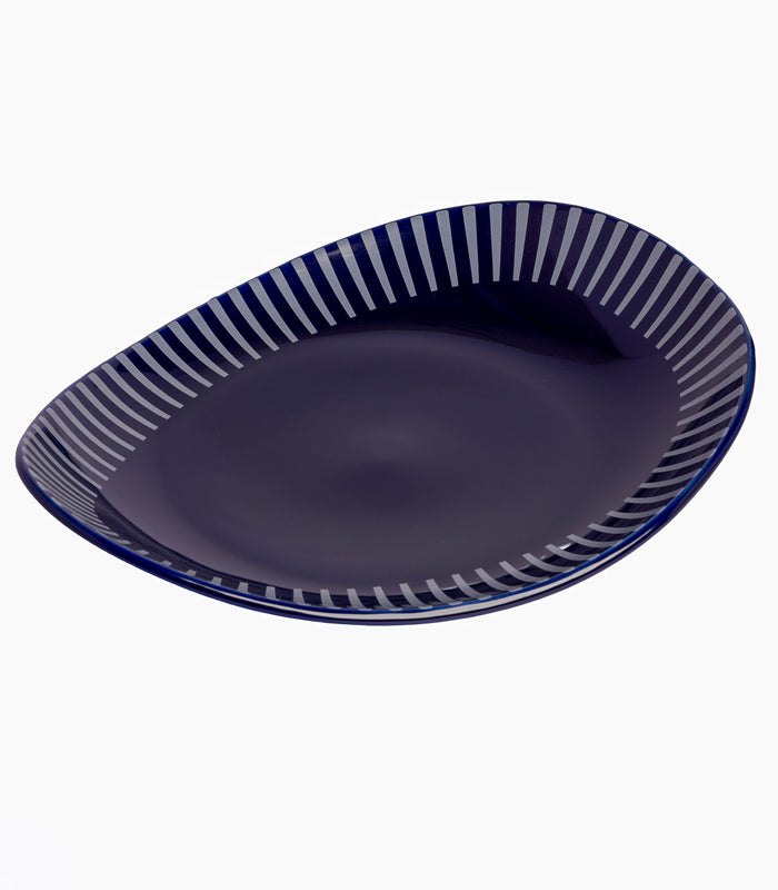 Indigo Stripe Dew Platter