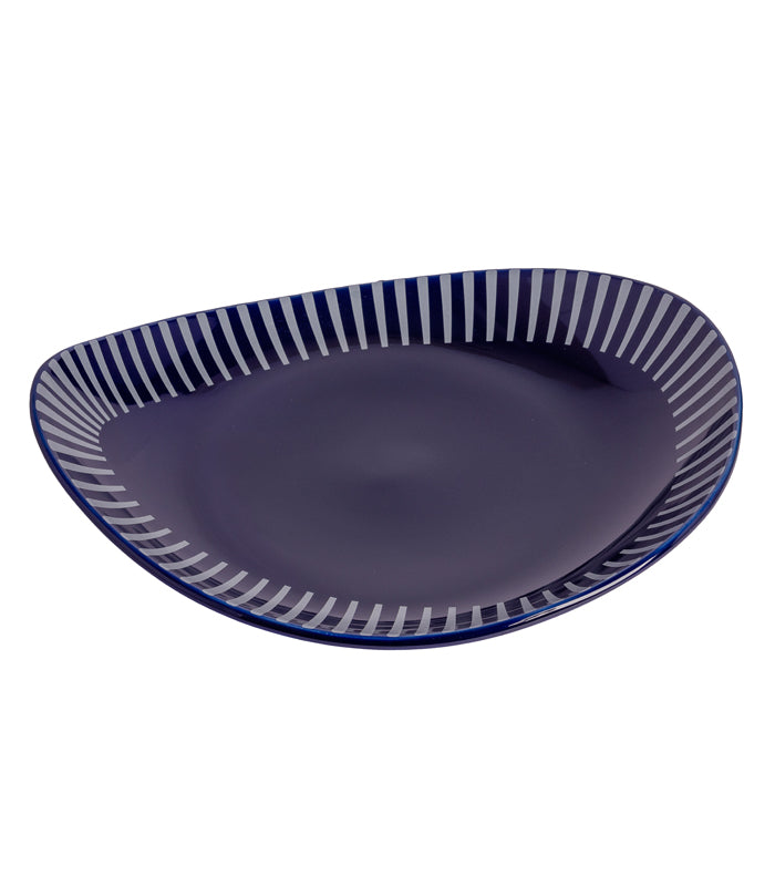 Indigo Stripe Dew Platter