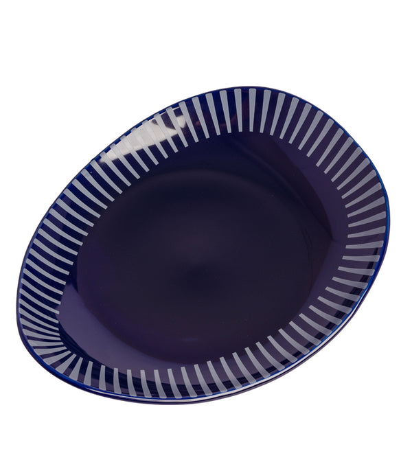 Indigo Stripe Dew Platter