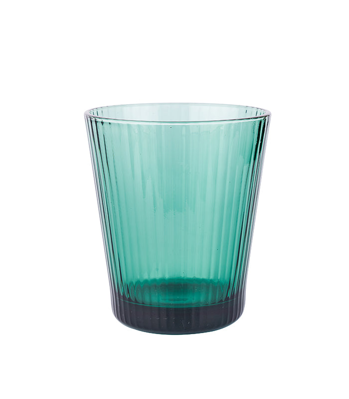 Lime Ribbed Glasses - Set of 4