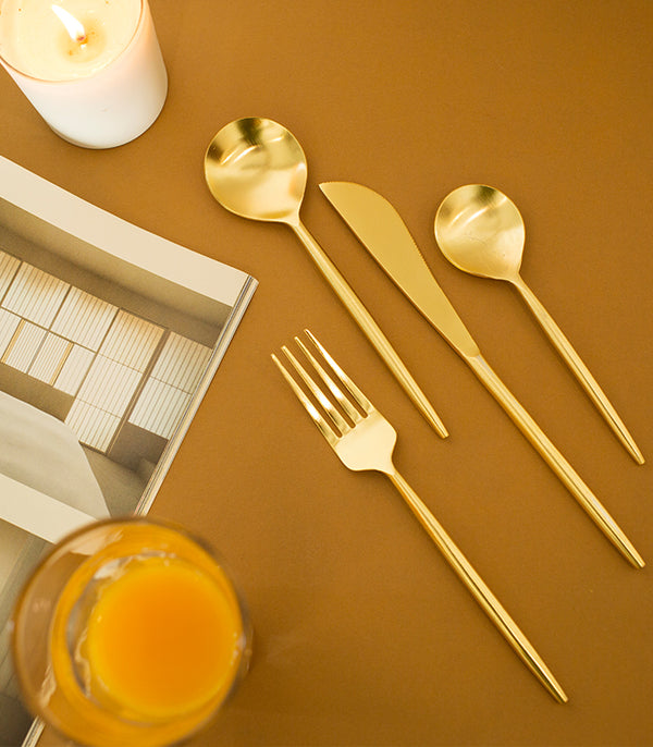Matte Gilded Cutlery Set