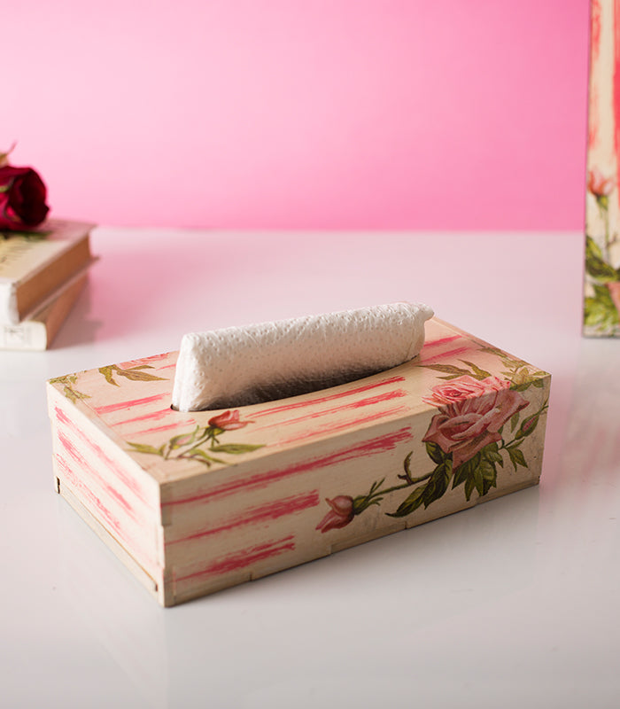 Pink Rose Tissue Box