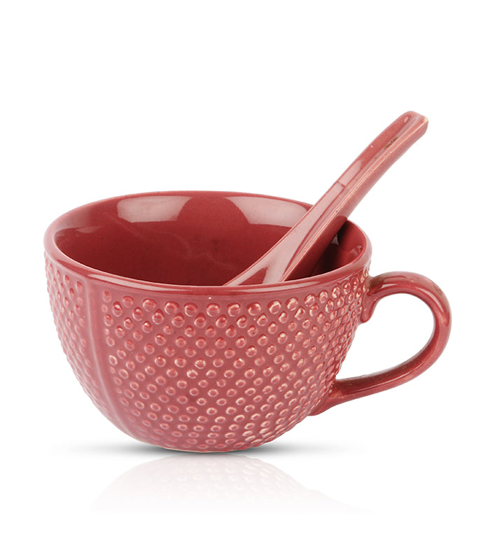 Pink Polka Soup Mugs - Set of 2