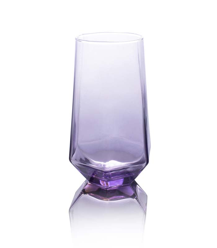 Purple Edge Glasses - Tall - set of 4