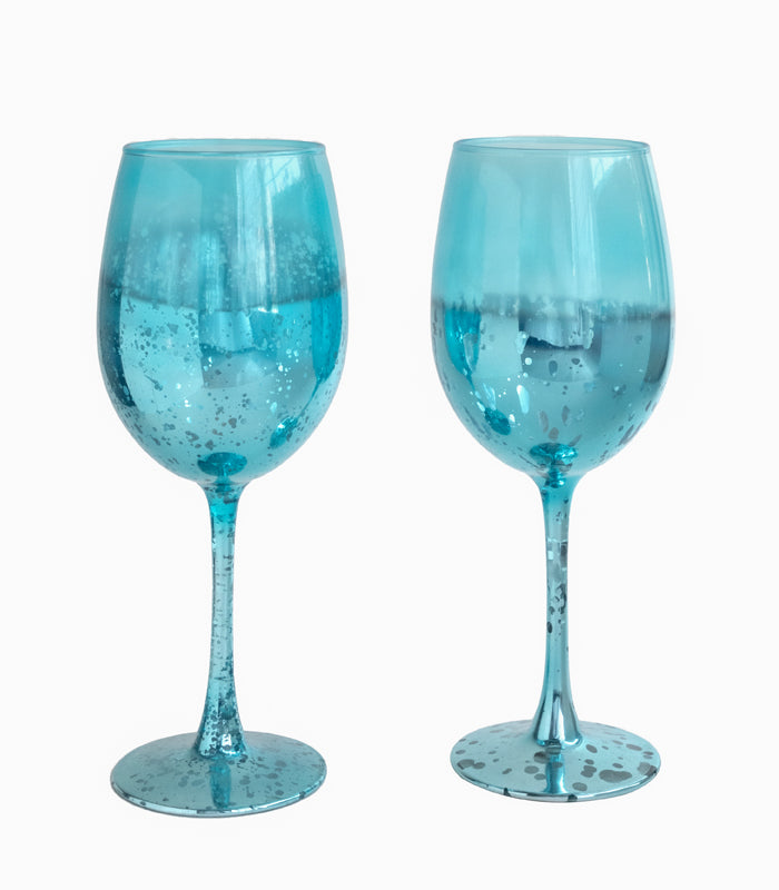 Retro Blue Glasses - Set of 2