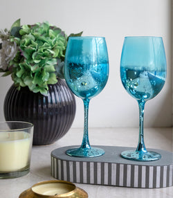 Retro Blue Glasses - Set of 2