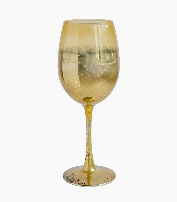 Retro Gold Wine Glasses - Set of 2