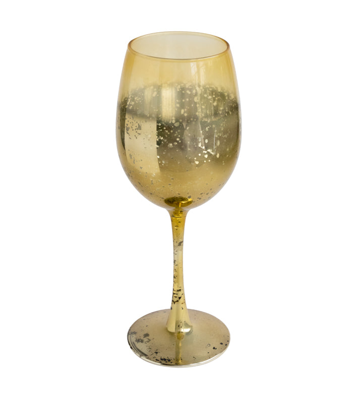 Retro Gold Wine Glasses - Set of 2