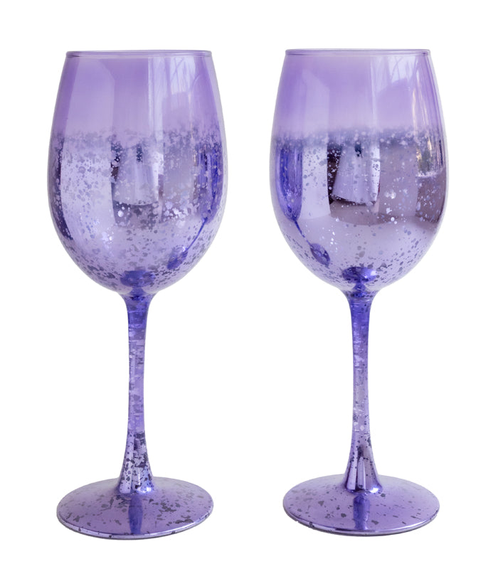 Retro Purple Glasses - Set of 2