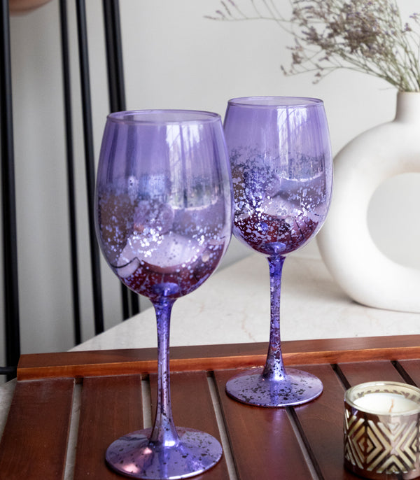 Retro Purple Glasses - Set of 2