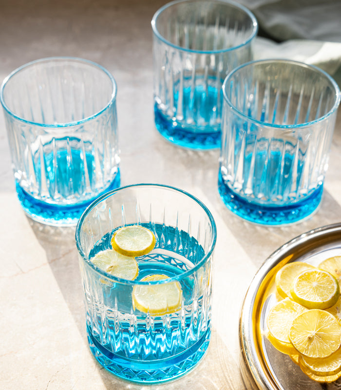 Sapphire Rain Tumblers - Set of 4
