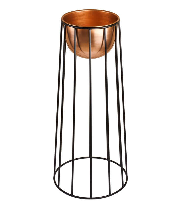 brushed copper plant pot Satin Slope Copper Planter Set – htohshop