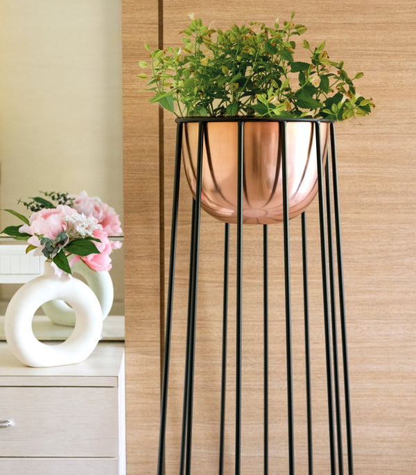 Satin Slope Copper Planter Set