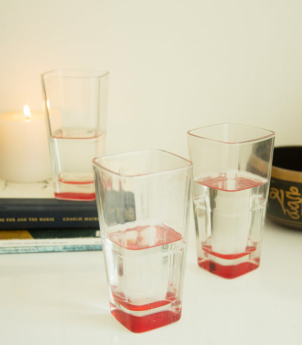 Scarlet Pool Tall Glasses - Set of 4