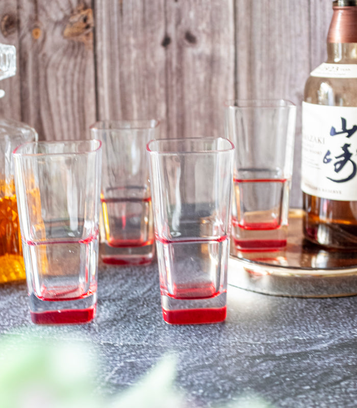 Scarlet Pool Tall Glasses - Set of 4