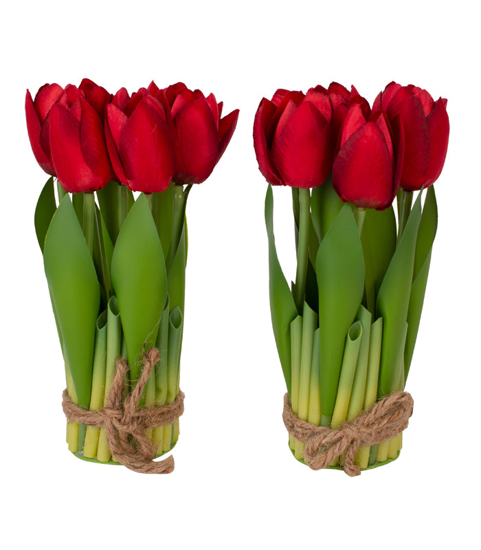 Tulips Small Stack - Red -  Set of 2