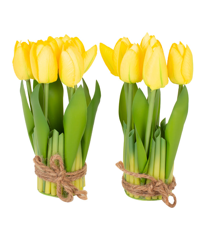 Tulips Small Stack -Yellow -  Set of 2