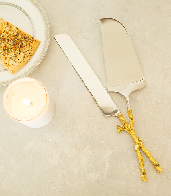 Twig Cake Server Set