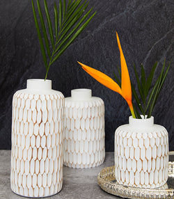 White Dune Vase Set