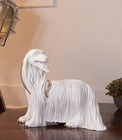 White Hound Sculpture