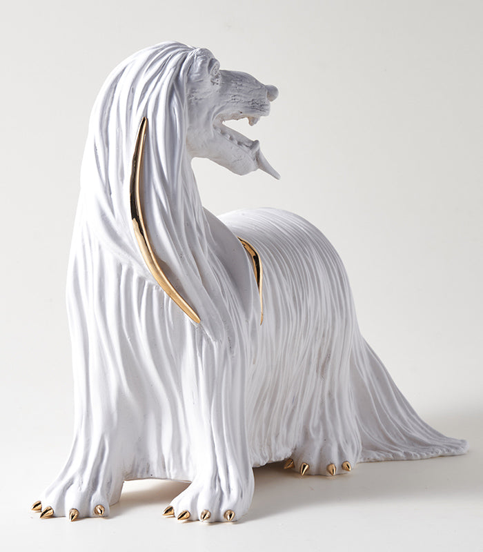 White Hound Sculpture