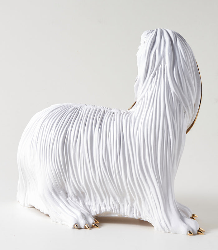 White Hound Sculpture