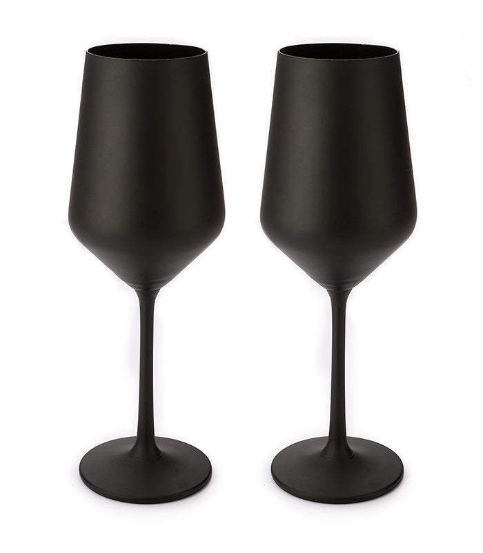 Viski Gunmetal Wine Glasses, Stemless Wine Glass Set, Stainless Steel With  Matte Black Finish, 18 Ounces, Set Of 2, Black : Target