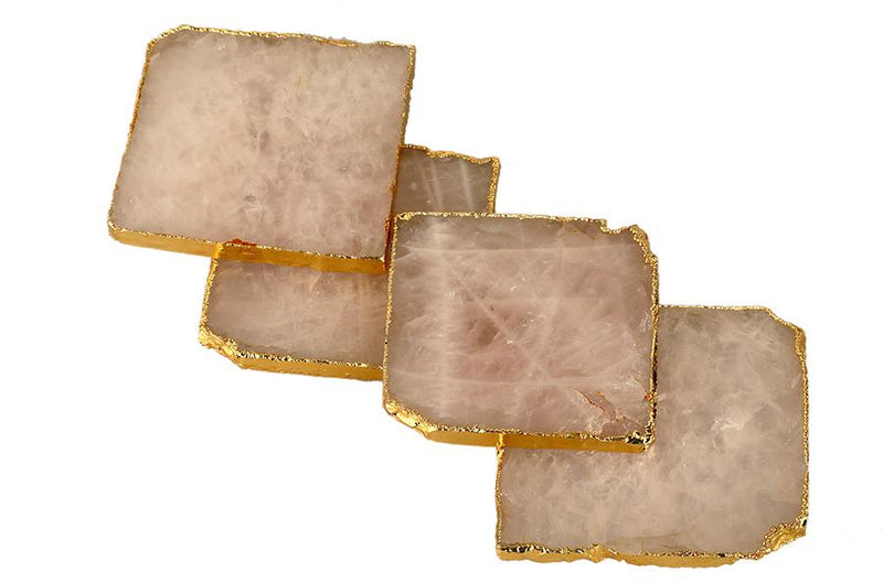 Rose Quartz Coasters - Set of 4